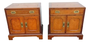 Century Hollywood Regency Nightstands End Bedside Tables a Pair 6363