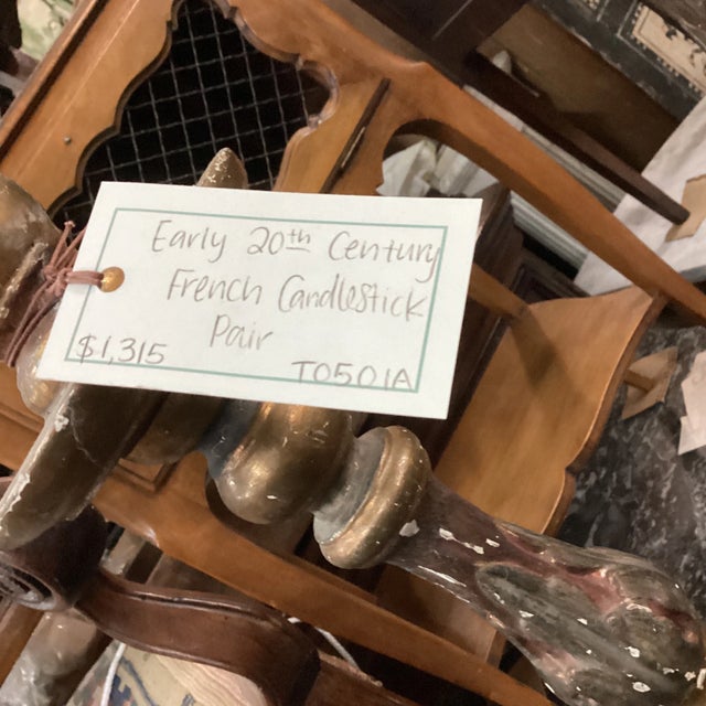 Early 20th Century French Tall Candlesticks - a Pair For Sale - Image 12 of 12