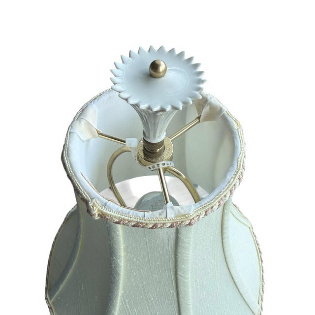 Vintage Lenox Porcelain & Brass Table Lamps - A Pair For Sale - Image 6 of 12