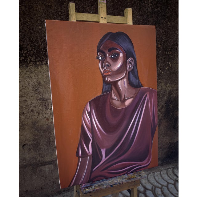 Olayinka Salami Velvet Soul, 2026 Acrylic on canvas 35 x 25 x 1.5 in Unique work Includes a Certificate of Authenticity...