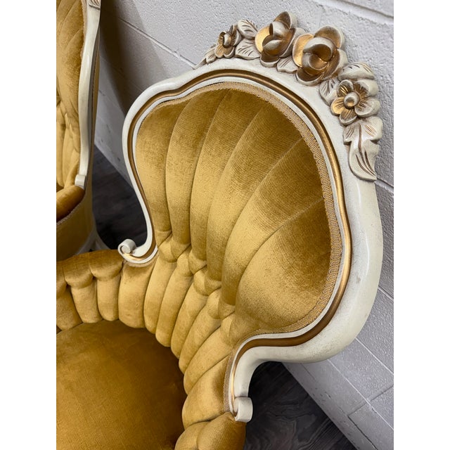 Vintage Pelham Shell & Leckie Hollywood Regency Bergere Lounge Chairs - Pair For Sale - Image 9 of 18