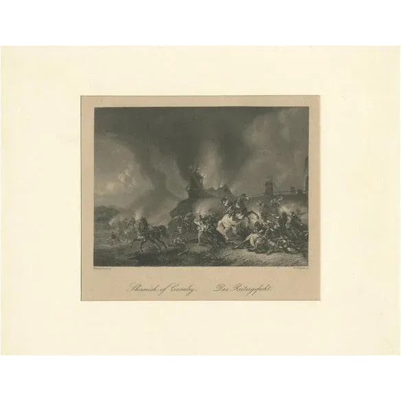 Heawood, Cavalry Battle Scene, 1860, Paper For Sale - Image 5 of 5