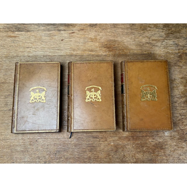 Beautiful Antique Leather Bound Books Sir James Mackintosh Works 3 Volume Set Victorian Library Home Decor For Sale - Image 11 of 11