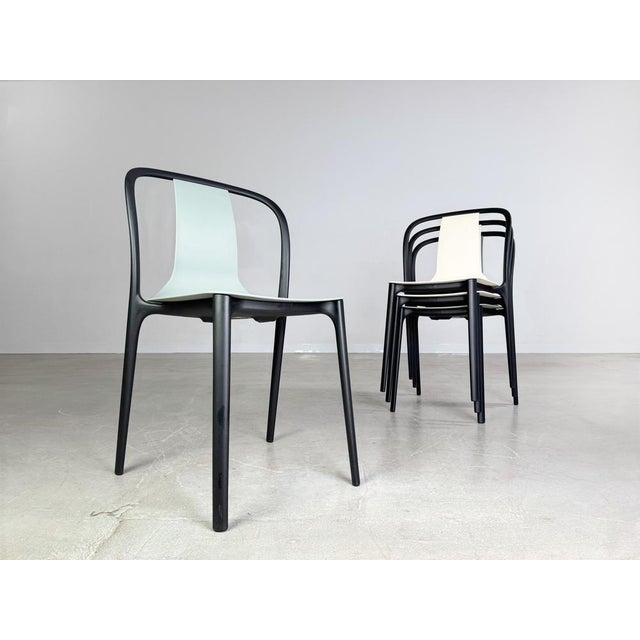 Moss Grey Belleville Outdoor Chairs by Ronan and Erwan Bouroullec for Vitra, Set of 2 For Sale - Image 6 of 11