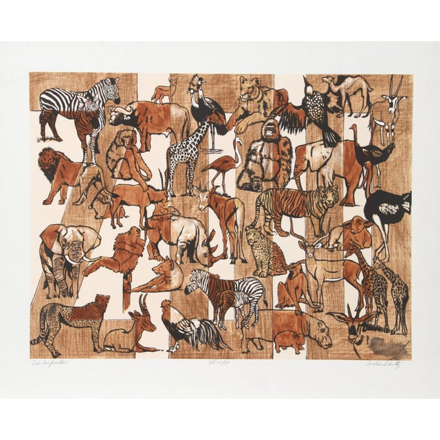 Caroline Schultz, Zoo Composition, Lithograph For Sale