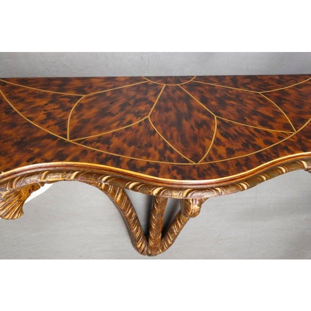 Faux Tortoiseshell and Parcel-Gilt Wall Bracket For Sale In West Palm - Image 6 of 7