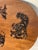 Copper Vintage Indonesian Copper Batik Tjap Stamp Walnut Wood Serving Tray Lobsters and Fishes For Sale - Image 8 of 12