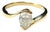 18k Yellow Gold Pear-Cut Diamond Bypass Ring, Size 6.75 For Sale