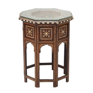 Anglo-Indian Folding Inlaid Octagonal Side Table For Sale