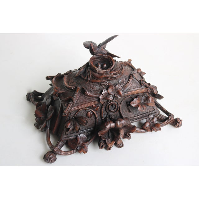 19th Century Swiss Black Forest Jewelry Box in Openly Carved Walnut, 1880 For Sale - Image 15 of 15