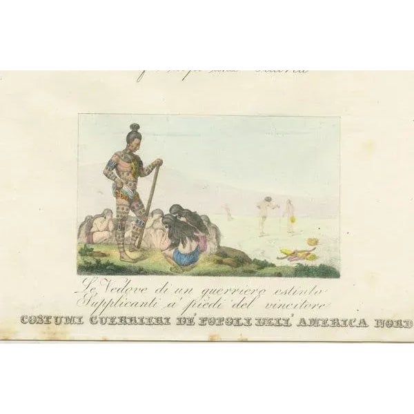 Marmocchi, Warrior Costumes and Scenes of North America, 1845, Print For Sale - Image 4 of 5