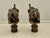 Charming pair of elephant finials with a brass finish. Elephants trunks are raised high as in greeting. Please see...