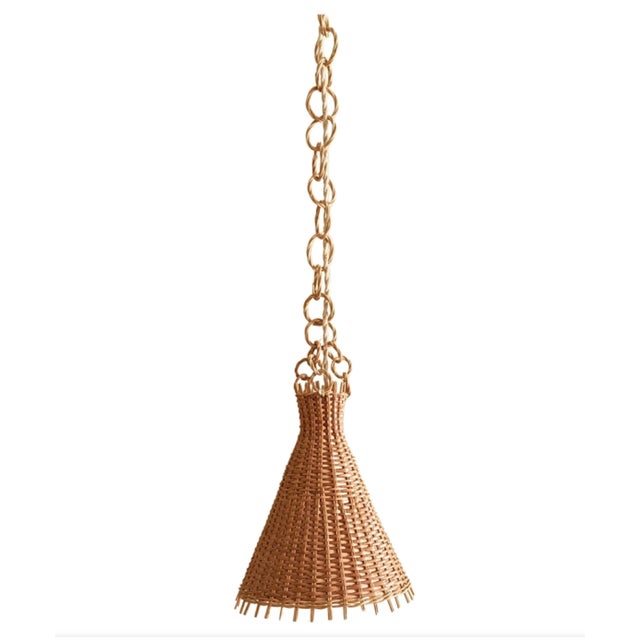 Mid-Century Wicker Pendant Lamp, 1950s For Sale - Image 12 of 12