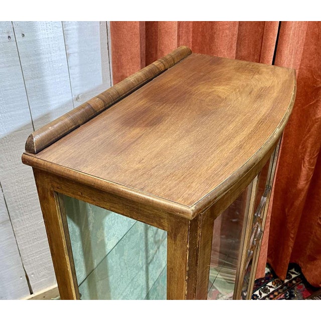 English Walnut Display Cabinet, 1950s For Sale - Image 17 of 18