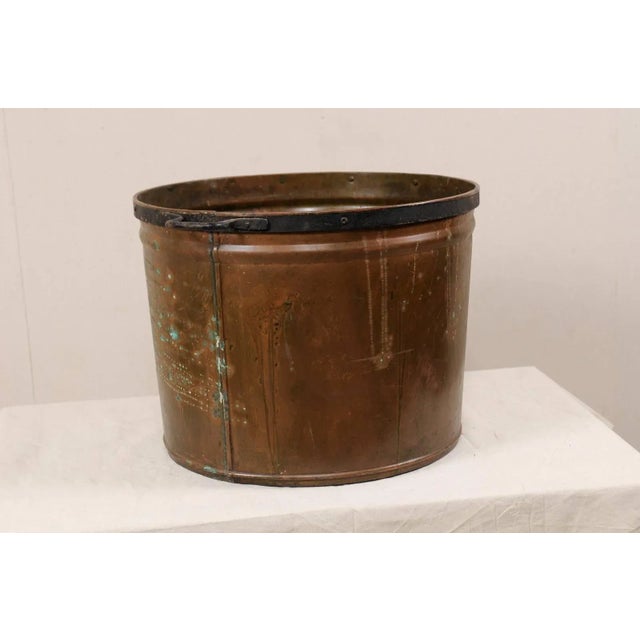 Vintage French Large Copper Kitchen Pot With Handles, Spout and Lovely Patina For Sale In Atlanta - Image 6 of 10