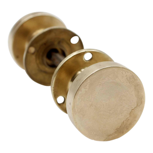 Modern Brushed Brass Round Flat Door Knob Set