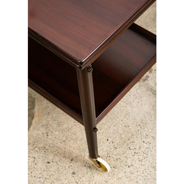 1960s Mid Century Danish Modern Serving Cart Ole Wanscher Mahogany Bar Tray Trolley Nm For Sale - Image 9 of 12