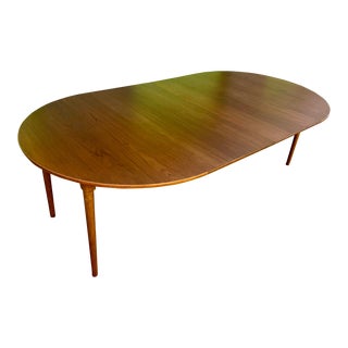 1960s Refinished Mid Century Danish Torben Strandgaard Teak Wood Extendable Dining Table with Two Leaves - Made in Denmark. For Sale