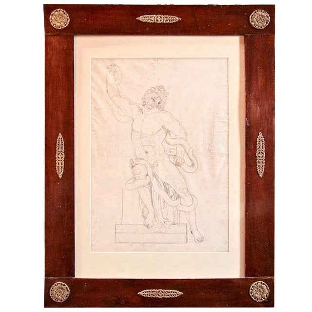 French 1820s Pen and Ink Study in 1830s French Charles X Frame For Sale - Image 10 of 10