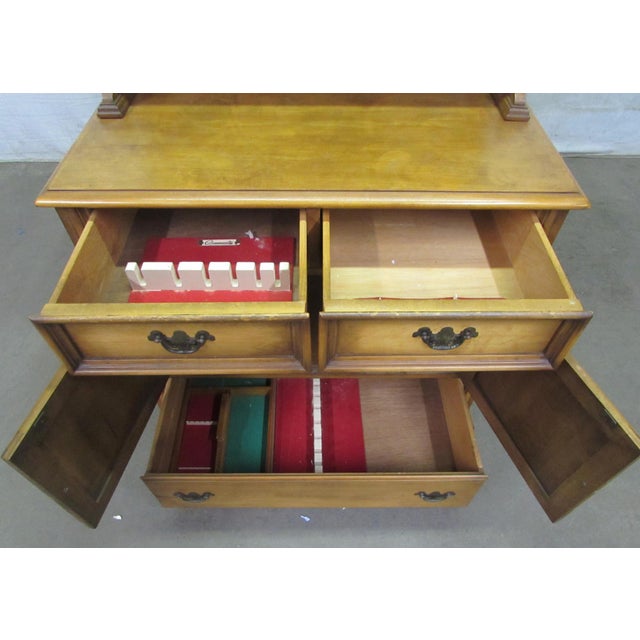 Brown Vintage Country Style Maple Cabinet Server For Sale - Image 8 of 13