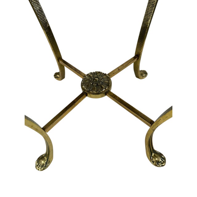 1950s Neoclassical Brass Vanity Seat, Occasional Stool, Footstool. For Sale - Image 5 of 10