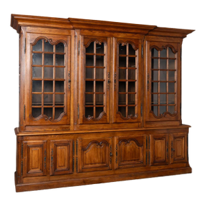 Large 20th Century French Oak Bookcase Display Cabinet