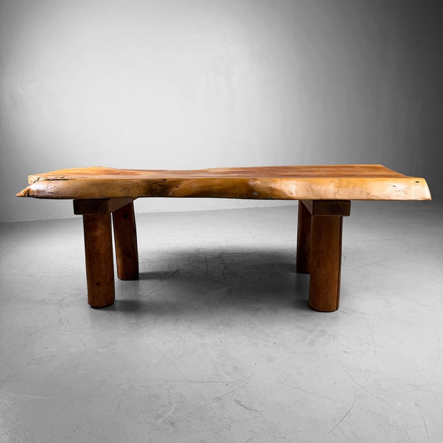 Japanese Organic Live Edge Side Table in Zelkova Wood, 1960s For Sale - Image 10 of 12