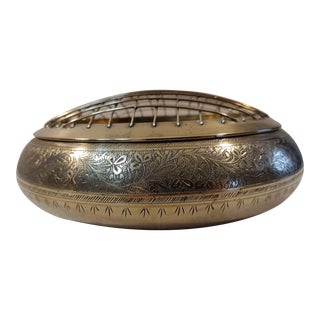 Vintage Brass Rose Bowl Vase For Sale