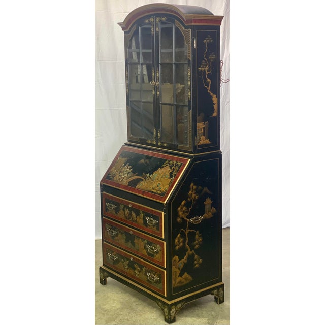 Vintage Maddox Chinoiserie Style Secretary Desk Hutch Chairish