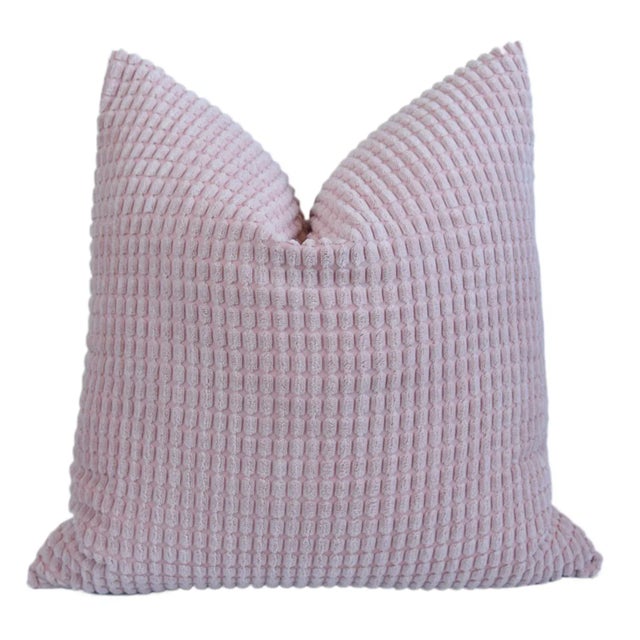 2020s Rose Pink Ultra Soft Plush Feather/Down Pillow 18” Square For Sale - Image 5 of 7