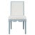 2020s Matthew Izzo Home - Lanister Light Blue Matte Lacquer Square Back Dining Chair With Performance Linen Back & Seat For Sale - Image 5 of 7