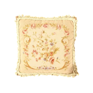 Traditional Pasargad DC Rose Needlepoint Pillow - 20" X 20"