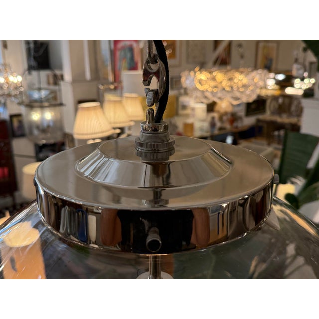 Restoration Hardware Parisian Architectural Clear Glass Poste Pendant For Sale - Image 9 of 12