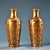 Metal Vintage Pair Gilded Brass Vases, High Relief Carved Four Gentlemen Motif, Inlaid Gemstones, Chinoiserie Matching Vase Set For Sale - Image 7 of 9