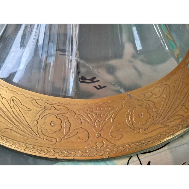 Early 20th Century Blown Glass Candlestick Lamp With Gold Gilt Base - Rewired For Sale - Image 10 of 11