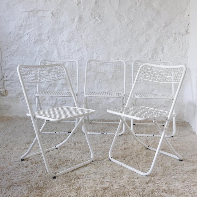 Vintage Spanish Folding Chairs by Federico Giner, 1970s, Set of 5 For Sale - Image 16 of 16