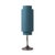 Lollipop Table Lamp - Black Nickel, Sky Blue Linen Double Shade, on/Off Pull Chain For Sale - Image 4 of 15