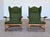 Brown Scandinavian Oak Wingback Lounge Chairs in Striped Wool, 1940s, Set of 2 For Sale - Image 8 of 13
