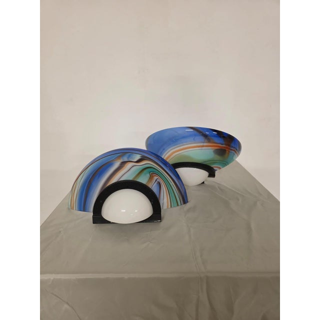 Wall Lamps in Chalcedony Glass by Ottavio Missoni, 1980s, Set of 2 For Sale - Image 3 of 14