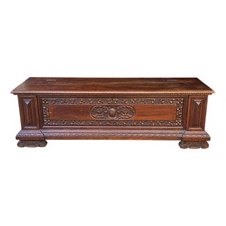 Large 19th Century Neo-Renaissance Carved Chest For Sale