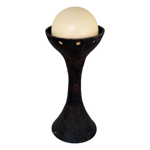 Mid-Century Modern Floor Lamp with White Opaline Shade and Brown Ceramic Base from Doria Leuchten, 1960s For Sale - Image 9 of 9