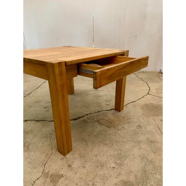 1970s Danish Pine Square Coffee Table W/ Drawer Manner of Jens Lyngsoe, 1970's For Sale - Image 5 of 18