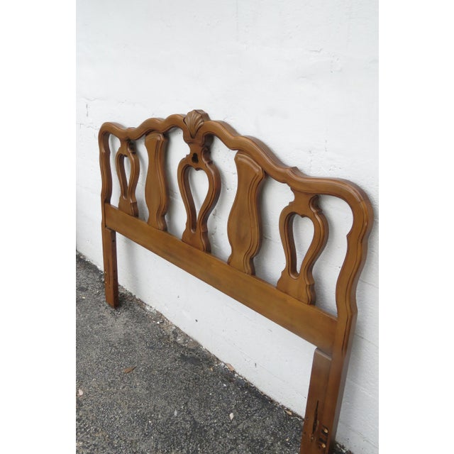 French Kent Coffey French Carved Cherry Full Queen Size Headboard 3623 For Sale - Image 3 of 8