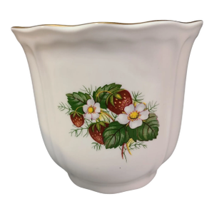 Vintage English Hammersley Hand Painted Strawberry Small Jardiniere Planter