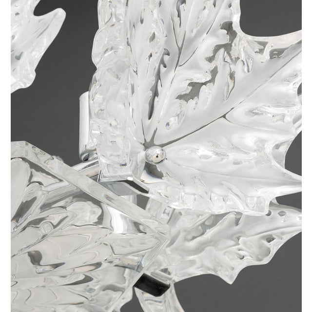 Metal Lalique Crystal "Champs-Elysees" Two-Tier Chandelier For Sale - Image 7 of 12