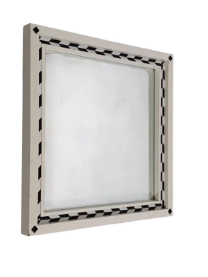 Italian Postmodern Black and White Wood Wall Mirror by Paolo Portoghesi, 1980s