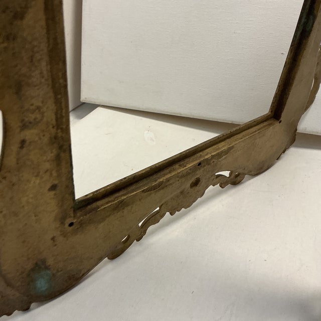 VTG Ornate Brass Metal Floral Scroll Empty Photo Picture Frame No Glass For Sale - Image 9 of 12