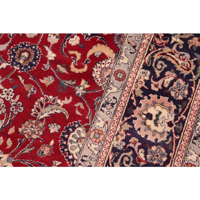 1990s Beautiful Floral 1990's Pak-Persian Red/Blue Wool Rug - 6'2'' X 9'2'' For Sale - Image 5 of 9