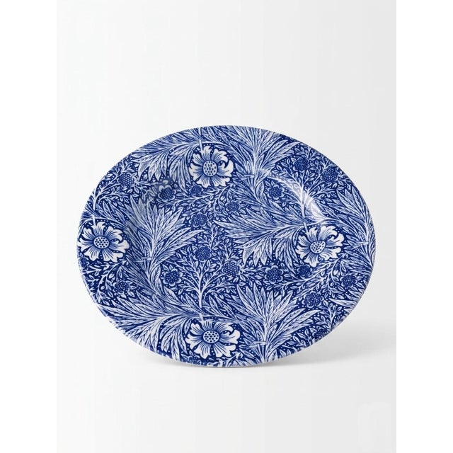 Traditional William Morris "Marigold" Blue and White Plates by Goodies - Set of 4 For Sale - Image 3 of 8
