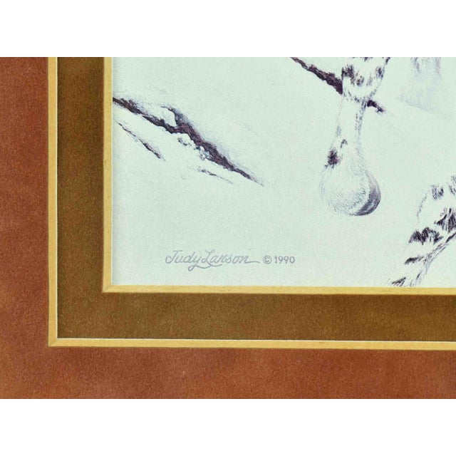 Late 20th Century Judy Larson "Mixed Company" Horses Wildlife Signed Print - Framed For Sale - Image 4 of 7